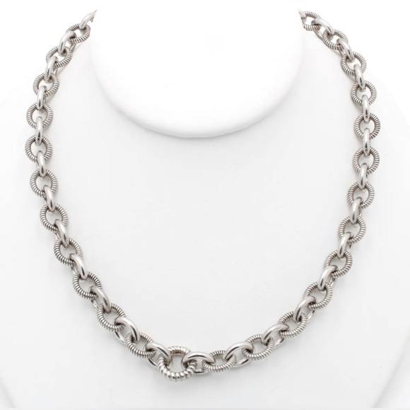 Judith Ripka Jewelry - ♥️SOLD♥️JUDITH RIPKA * Designer Sterling Silver Rolo 11mm Link Chain Necklace